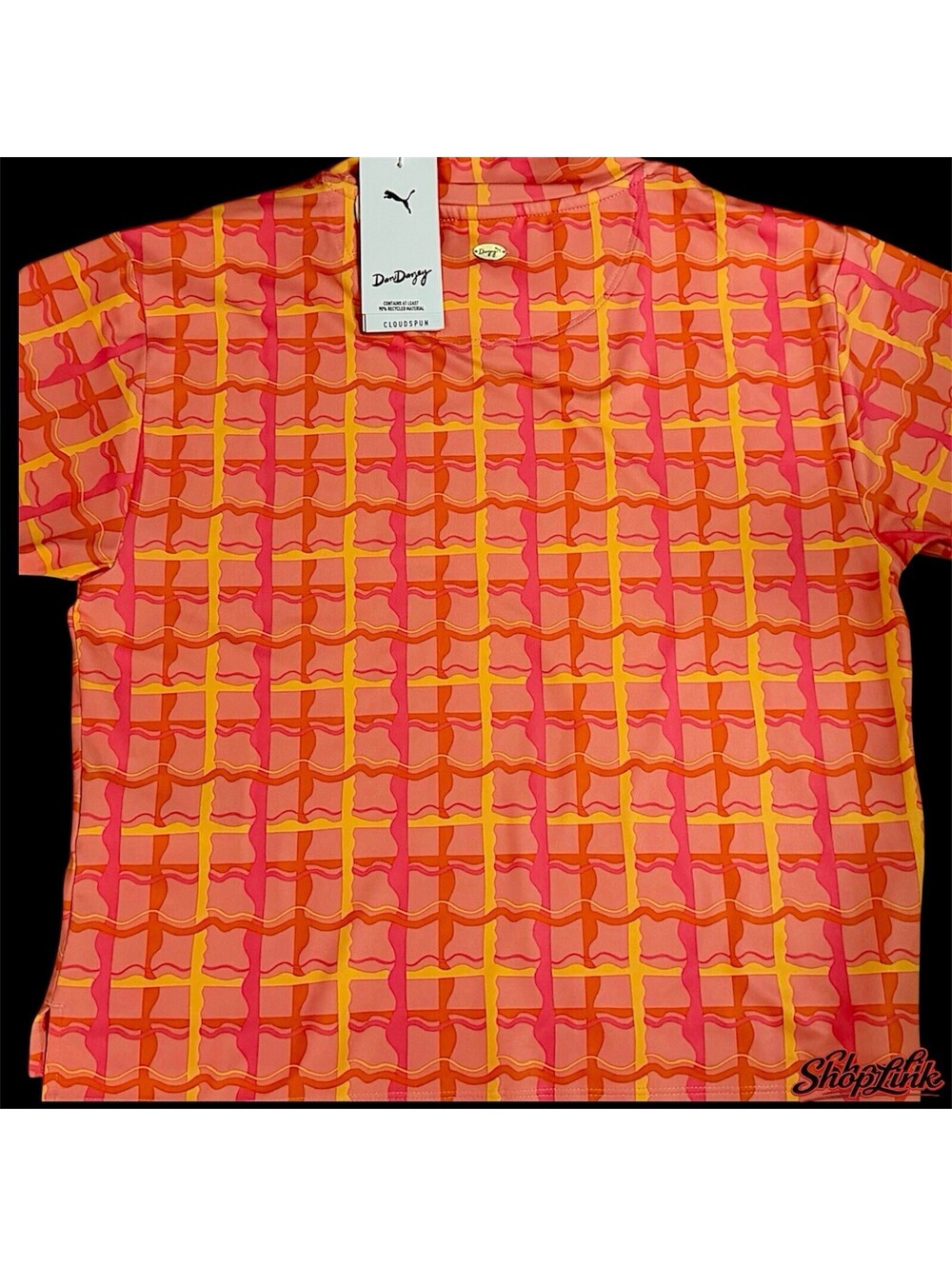 Puma Dani Dazey Cloudspun Mock Neck Shirt Pink Orange XS NWT